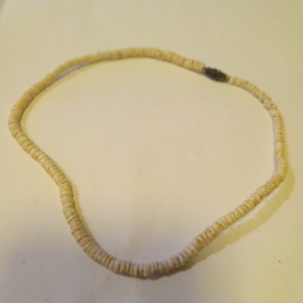 Vintage Puka Natural Shell  Choker Necklace